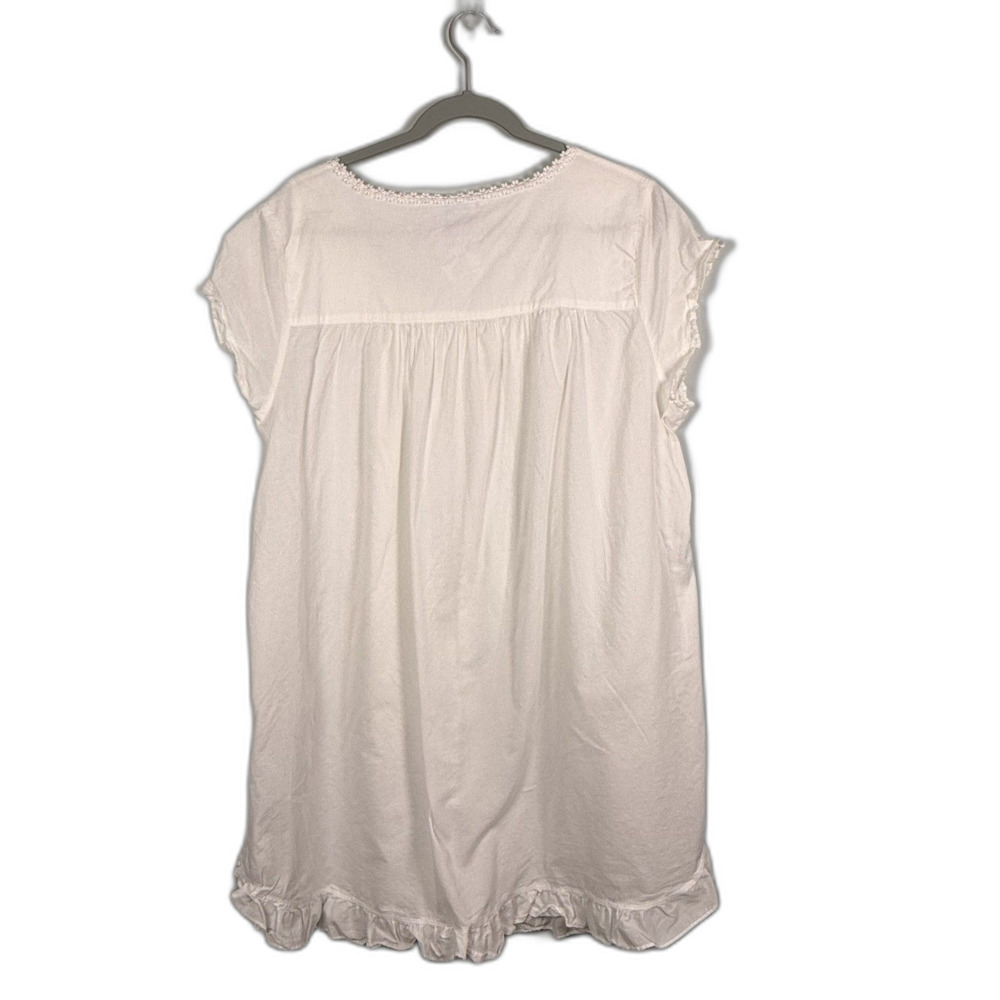 Lanz Of Salzburg Nightgown Daisy Floral White Cap Sleeve Cotton Prairie XL Gown - Picture 4 of 7